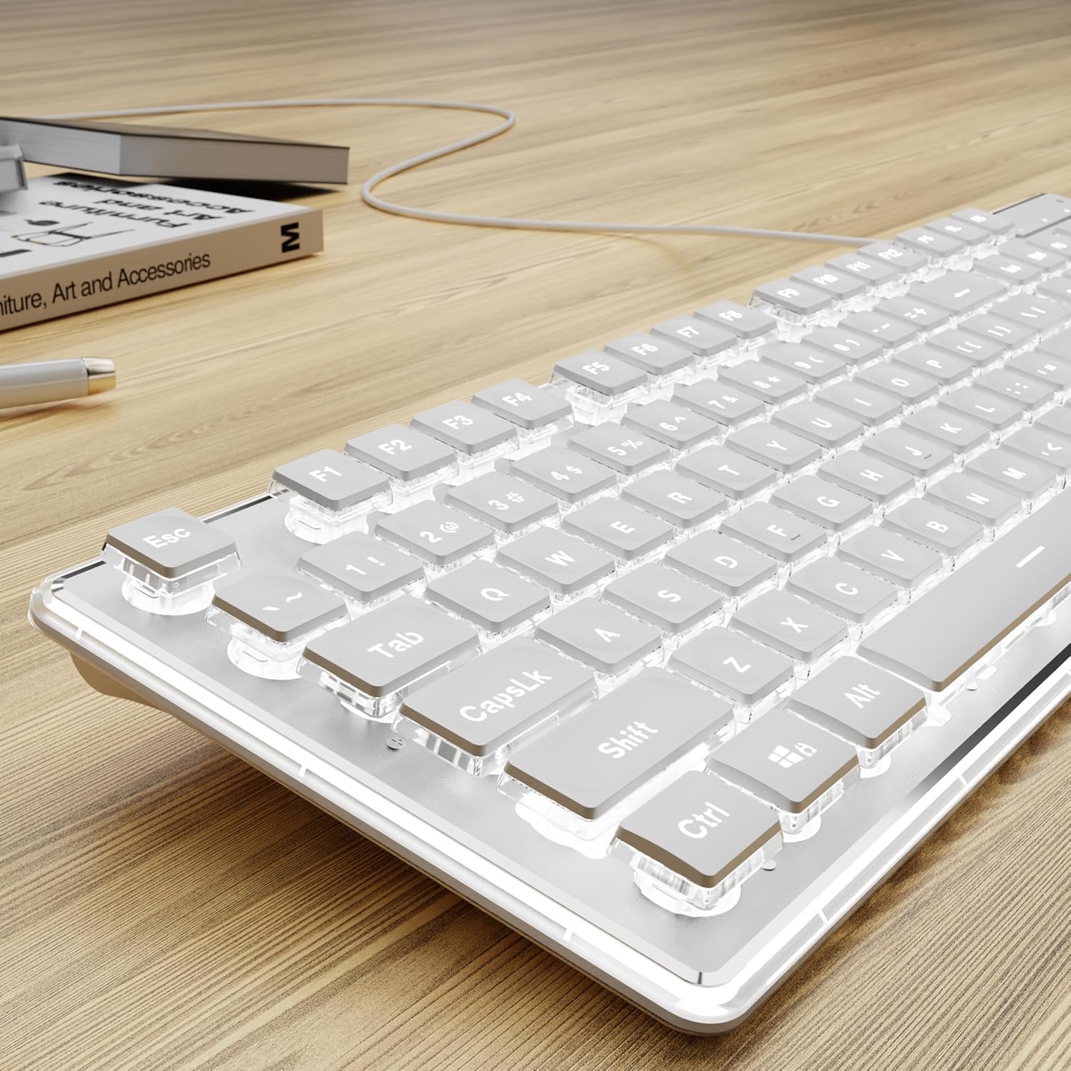 Pc Gaming Fullset - Wired USB Keyboard with White Backlit