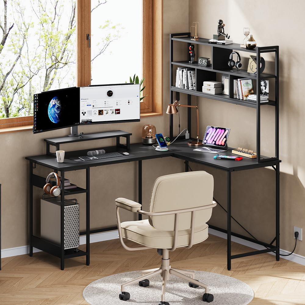 L Shaped Gaming Desk with Hutc - đánh giá và giá Pc Zotac Gaming