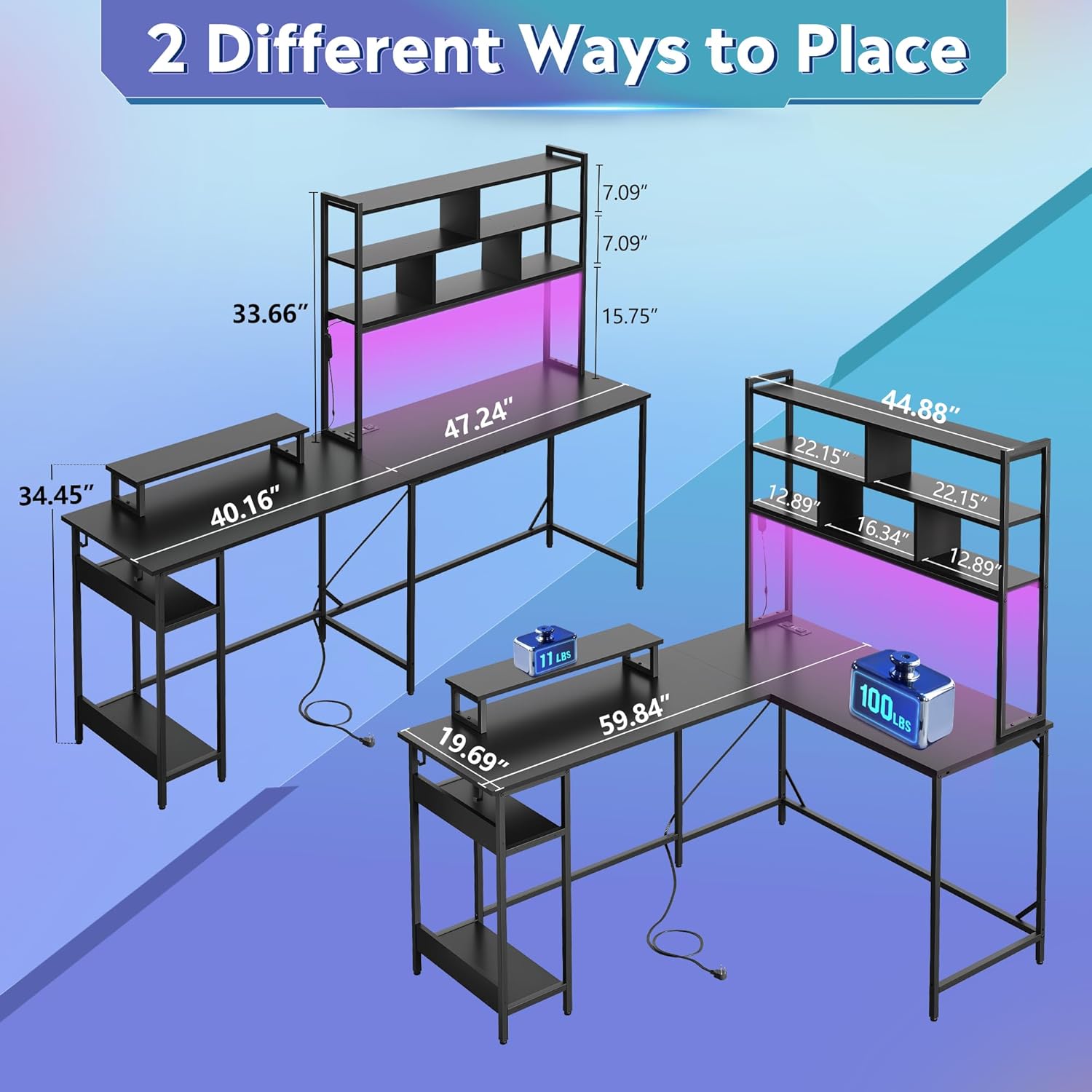 L Shaped Gaming Desk with Hutc - đánh giá và giá Pc Zotac Gaming