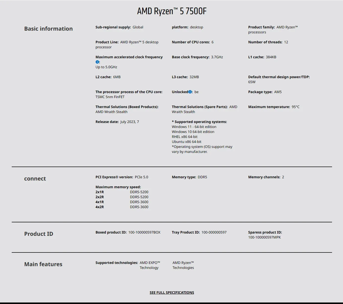 AMD Ryzen 5 7500F AM5 5nm Gami - đánh giá và giá Pc Gaming Ddr5