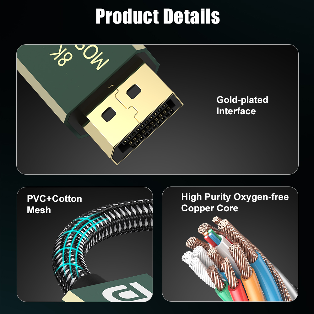 MOSHOU DisplayPort 2.0 Cable D - đánh giá và giá Pc Zotac Gaming