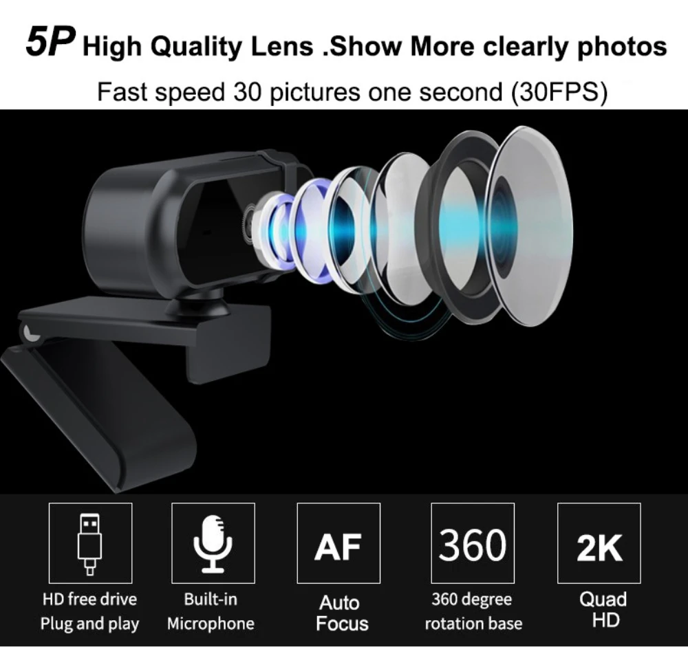 4K 2K Autofoucs Webcam 30fps F - đánh giá và giá Pc Gaming Fullset
