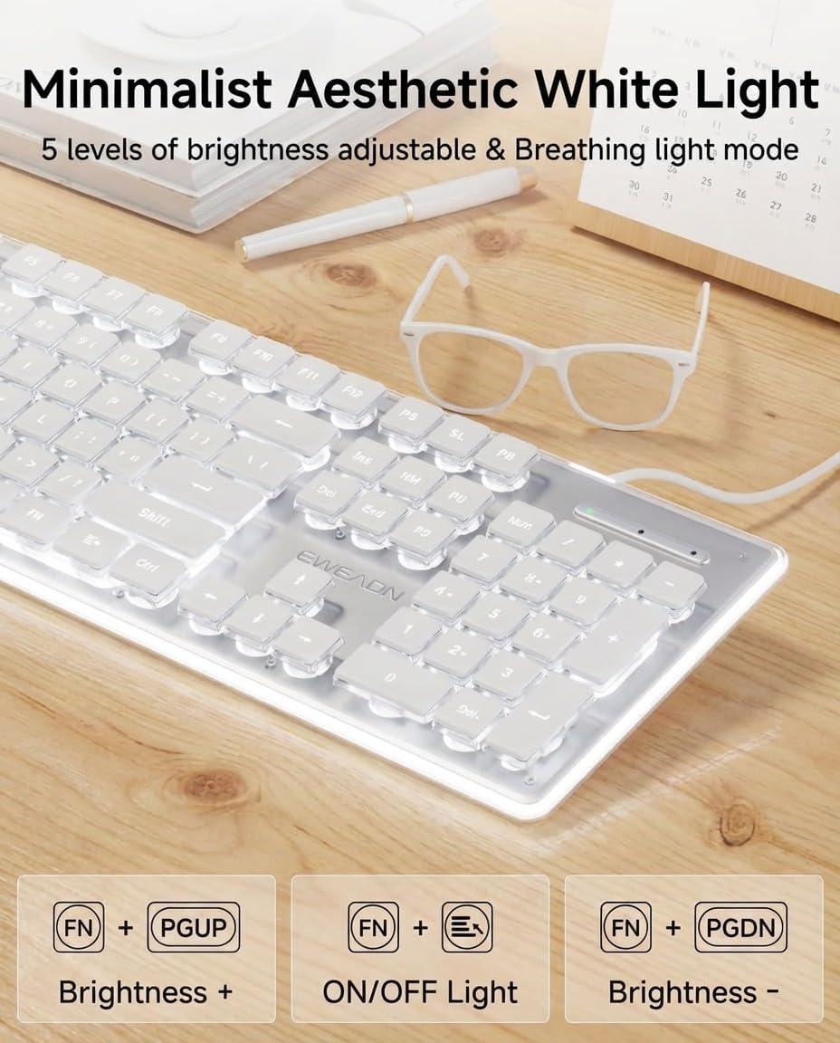 Wired USB Keyboard with White  - đánh giá và giá Pc Gaming Fullset